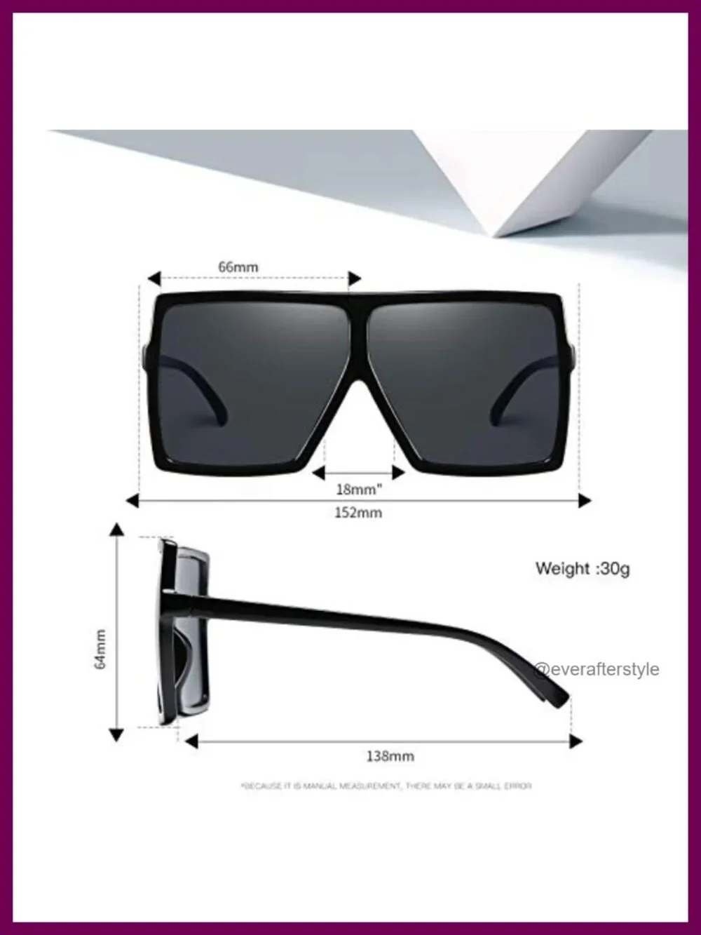 Retro Square Sunglasses for Women Men Large Frame UV400